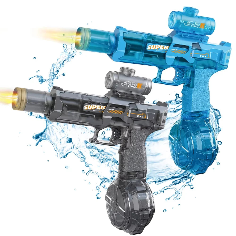 Pistolet à eau électrique HUIQIBAO – Tir automatique, lumières LED, portée 8m