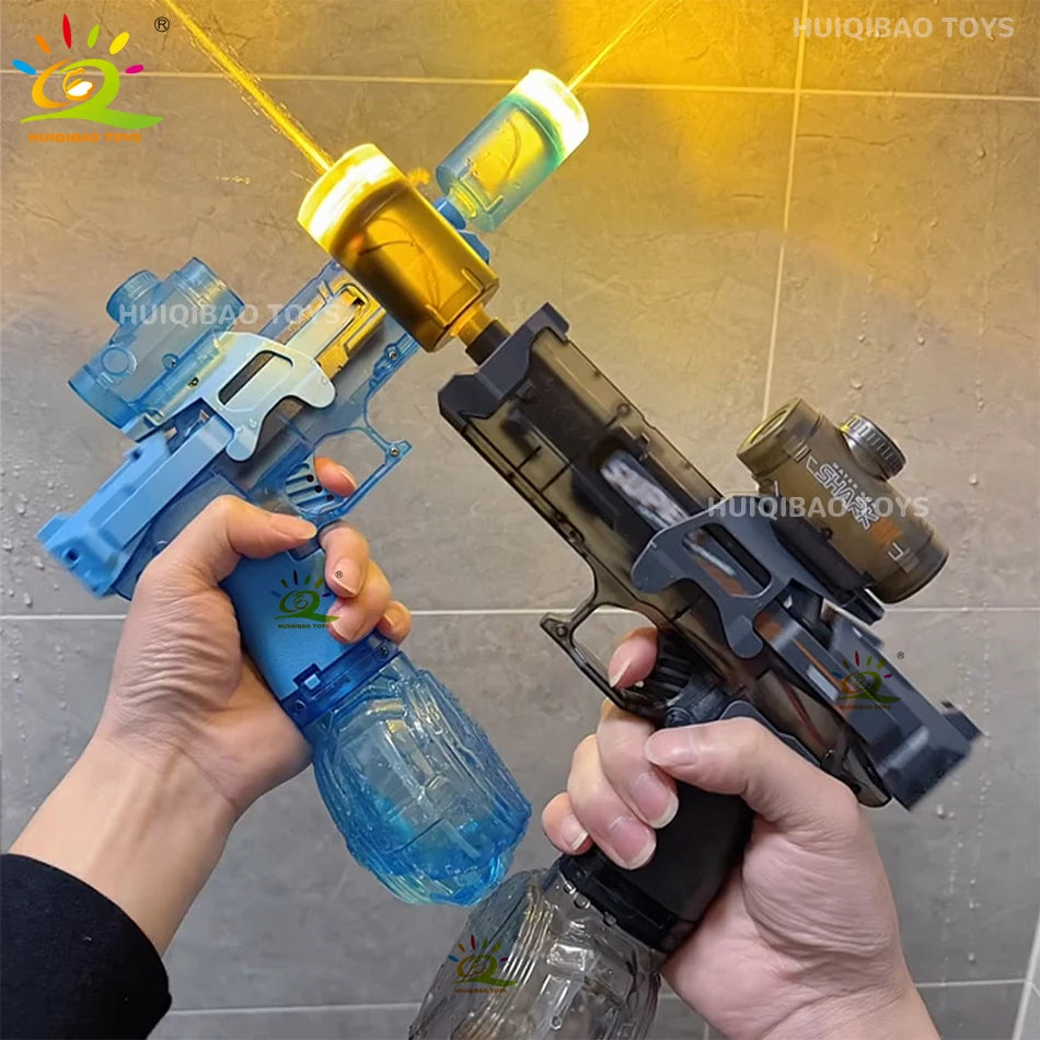 Pistolet à eau électrique HUIQIBAO – Tir automatique, lumières LED, portée 8m