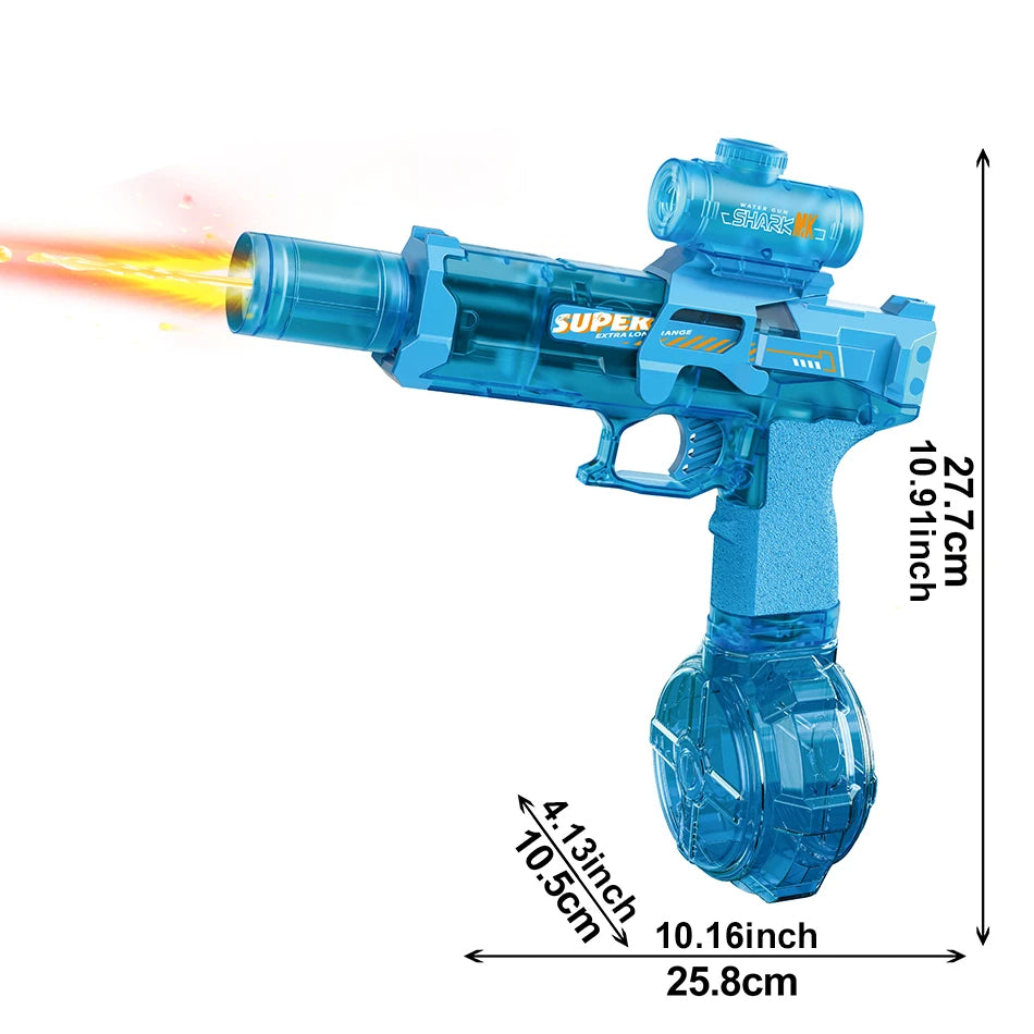 Pistolet à eau électrique HUIQIBAO – Tir automatique, lumières LED, portée 8m